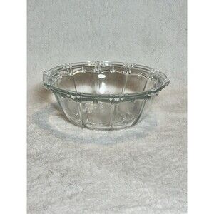 Vintage KIG Indonesia Glass 7” Serving Bowl Bubble Starburst Design Candy Dish